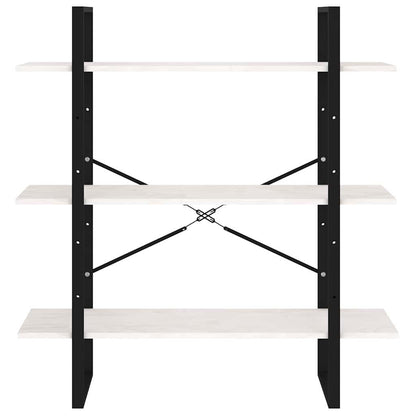 vidaXL Étagère à 3 niveaux Blanc 100x30x105 cm Bois de pin massif