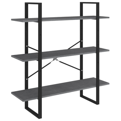vidaXL Étagère à 3 niveaux gris 100x30x105 cm bois de pin massif