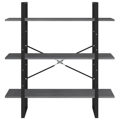 vidaXL Étagère à 3 niveaux gris 100x30x105 cm bois de pin massif
