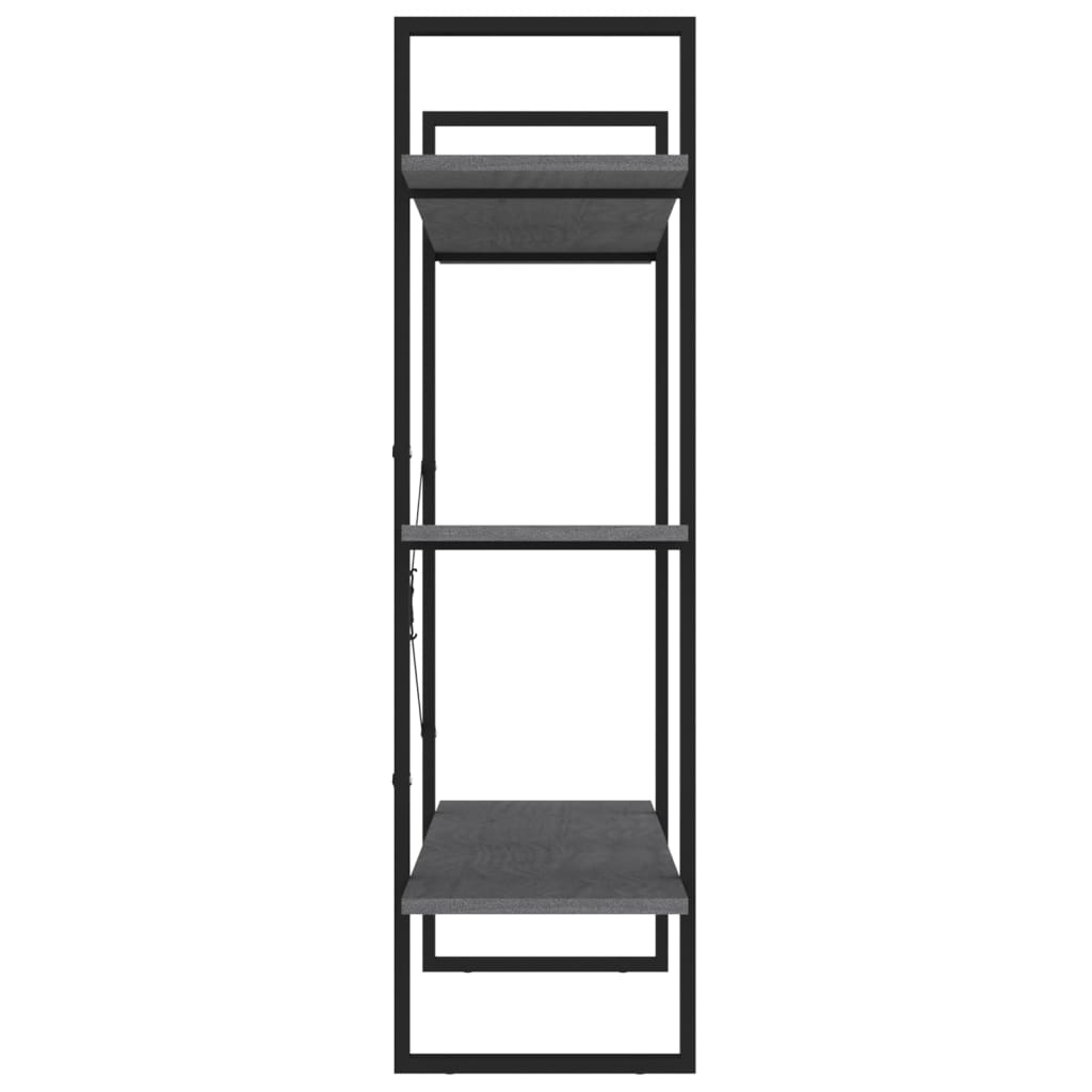 vidaXL Étagère à 3 niveaux gris 100x30x105 cm bois de pin massif