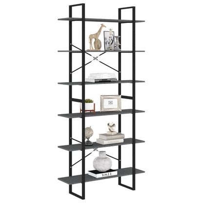 vidaXL Étagère sur pied haute gris 100x30x210 cm pin massif