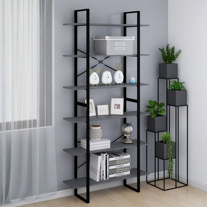 vidaXL Étagère sur pied haute gris 100x30x210 cm pin massif