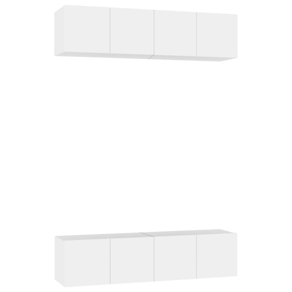 vidaXL Meubles TV 4 pcs Blanc 60x30x30 cm Bois d'ingénierie
