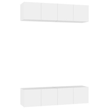 vidaXL Meubles TV 4 pcs Blanc 60x30x30 cm Bois d'ingénierie