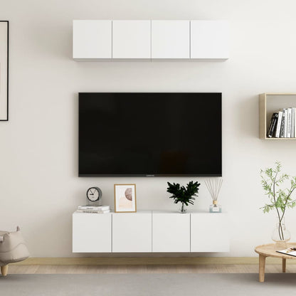 vidaXL Meubles TV 4 pcs Blanc 60x30x30 cm Bois d'ingénierie
