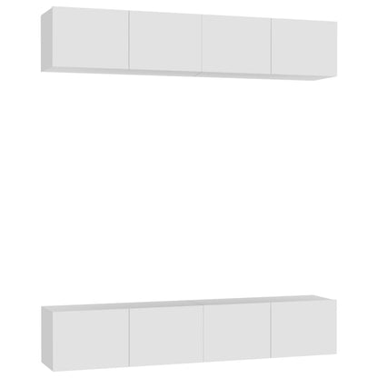 vidaXL Meubles TV 4 pcs Blanc 80x30x30 cm Bois d'ingénierie