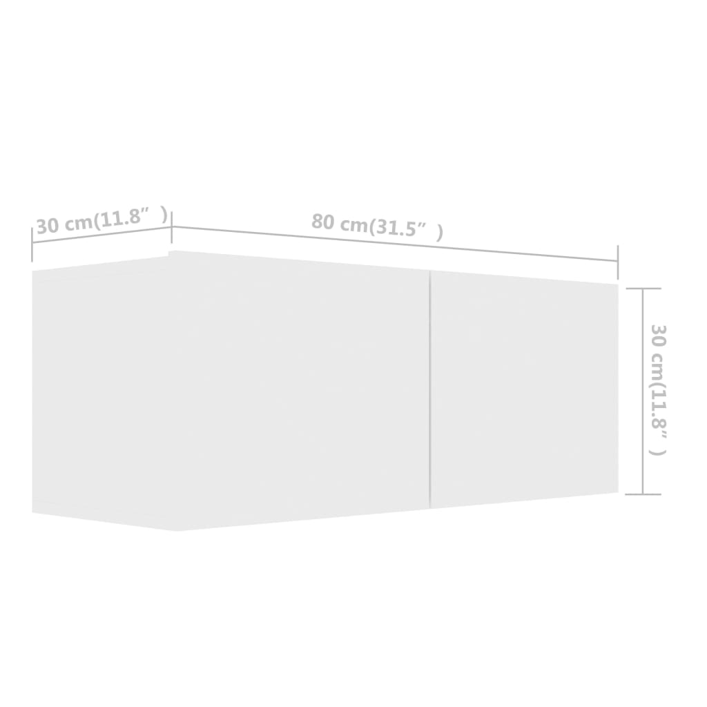vidaXL Meubles TV 4 pcs Blanc 80x30x30 cm Bois d'ingénierie