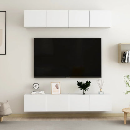 vidaXL Meubles TV 4 pcs Blanc 80x30x30 cm Bois d'ingénierie