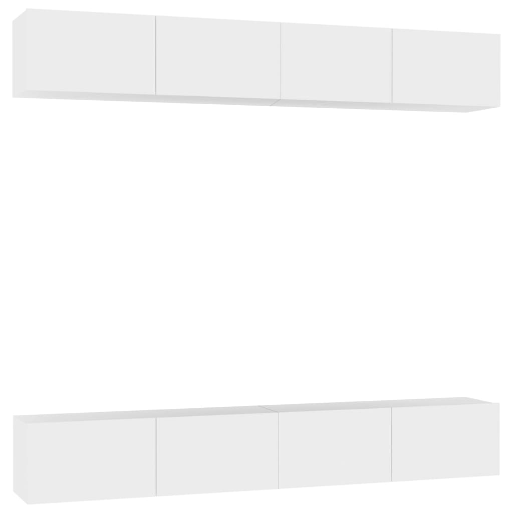 vidaXL Meubles TV 4 pcs Blanc 100x30x30 cm Bois d'ingénierie