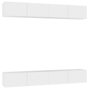 vidaXL Meubles TV 4 pcs Blanc 100x30x30 cm Bois d'ingénierie