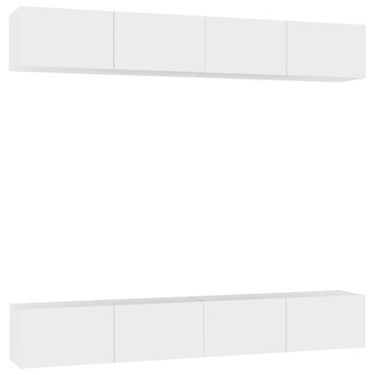 vidaXL Meubles TV 4 pcs Blanc 100x30x30 cm Bois d'ingénierie