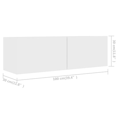 vidaXL Meubles TV 4 pcs Blanc 100x30x30 cm Bois d'ingénierie