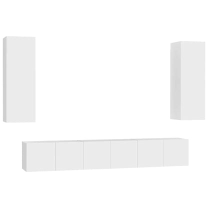 Ensemble de 5 meubles TV vidaXL blanc en bois d'ingénierie