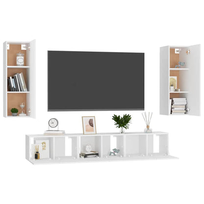 Ensemble de 5 meubles TV vidaXL blanc en bois d'ingénierie