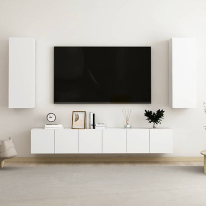 Ensemble de 5 meubles TV vidaXL blanc en bois d'ingénierie