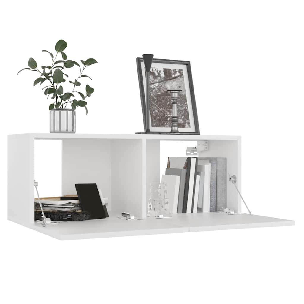 vidaXL Ensemble de 4 meubles TV Blanc Bois d'ingénierie