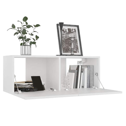 vidaXL Ensemble de 4 meubles TV Blanc Bois d'ingénierie