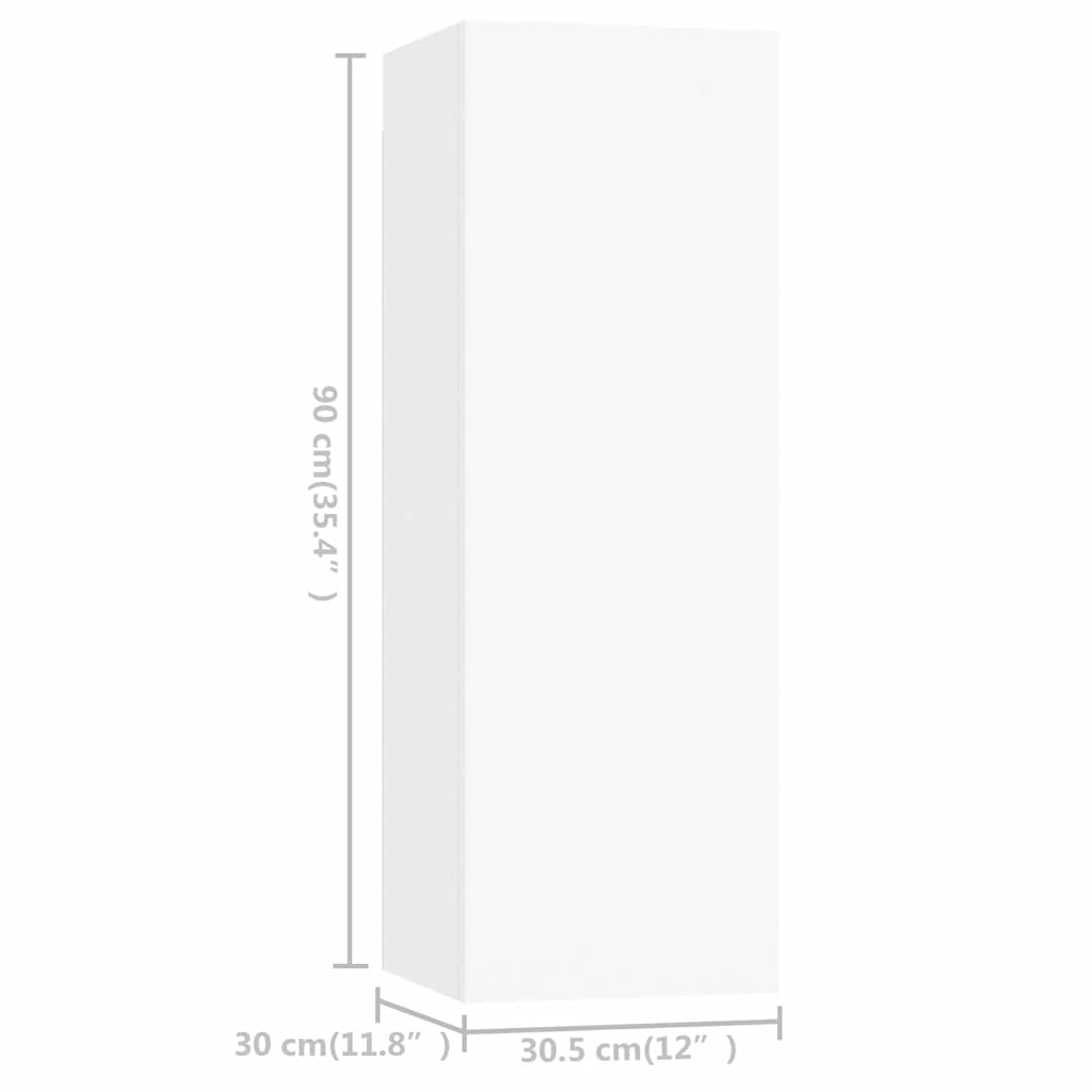 vidaXL Ensemble de 4 meubles TV Blanc Bois d'ingénierie