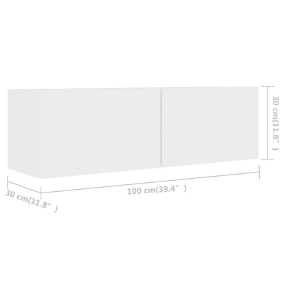 vidaXL Ensemble de 4 meubles TV Blanc Bois d'ingénierie