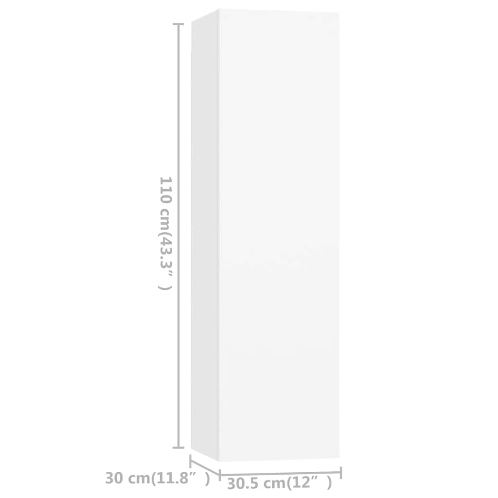 vidaXL Ensemble de 4 meubles TV Blanc Bois d'ingénierie