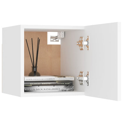 vidaXL Meuble TV, 8 pcs, Blanc, Bois d'ingénierie