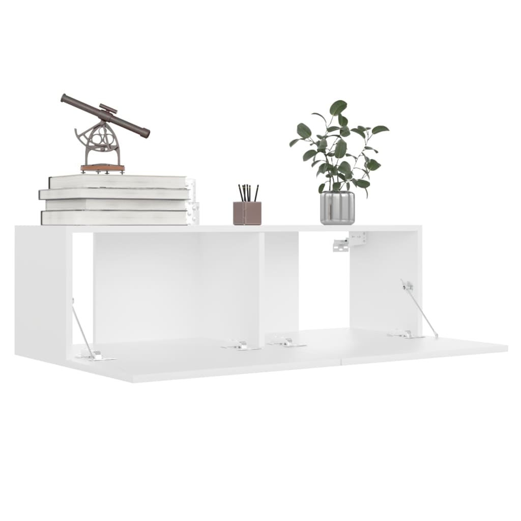 vidaXL Meuble TV, 8 pcs, Blanc, Bois d'ingénierie