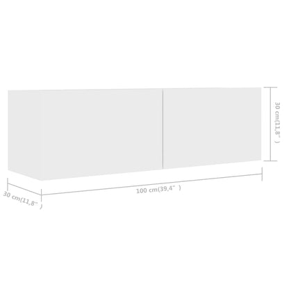 vidaXL Meuble TV, 8 pcs, Blanc, Bois d'ingénierie