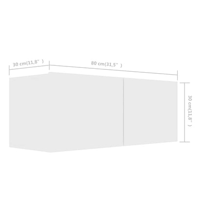 vidaXL Meuble TV, 8 pcs, Blanc, Bois d'ingénierie