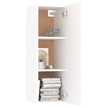 vidaXL Meuble TV, 8 pcs, Blanc, Bois d'ingénierie