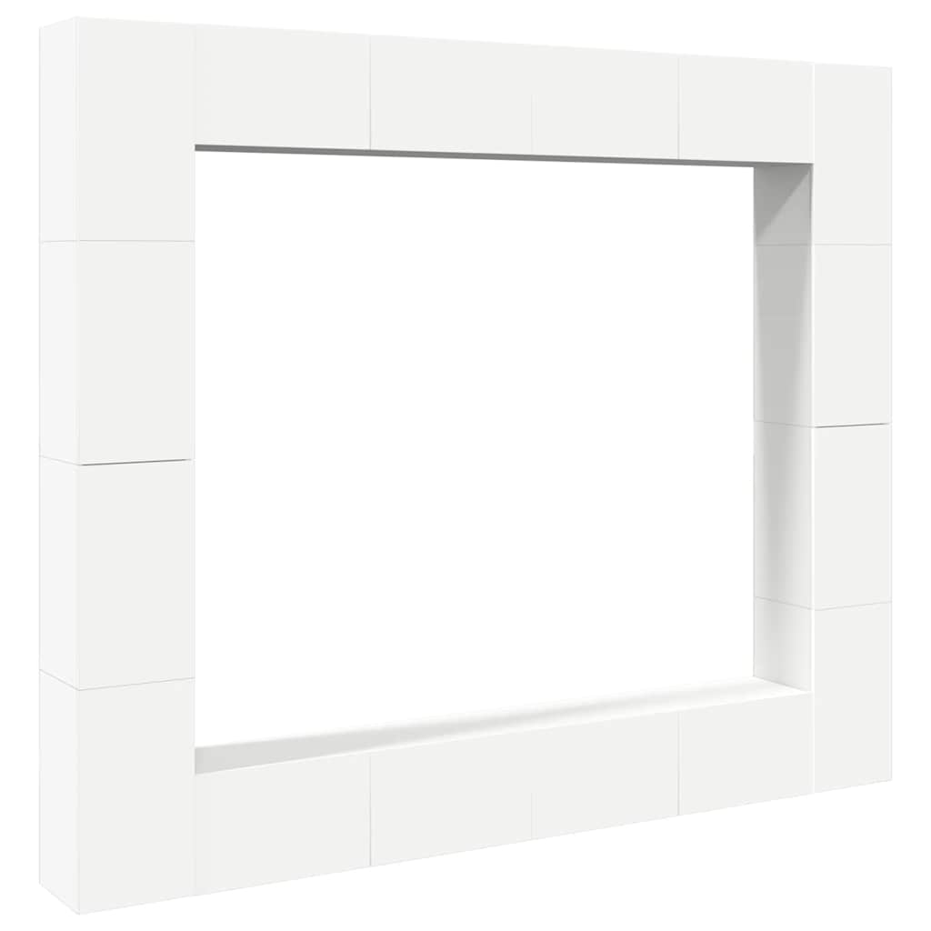 vidaXL Meuble TV, 8 pcs, Blanc, Bois d'ingénierie