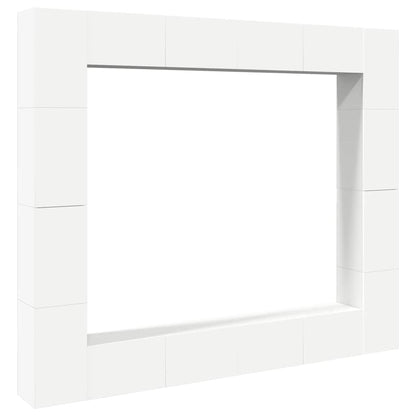vidaXL Meuble TV, 8 pcs, Blanc, Bois d'ingénierie