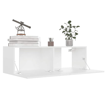 vidaXL Meuble TV, 8 pcs, Blanc, Bois d'ingénierie