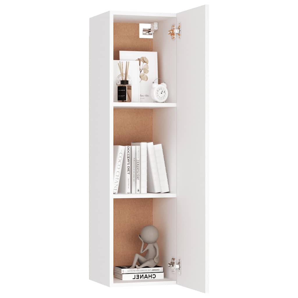vidaXL Meuble TV, 8 pcs, Blanc, Bois d'ingénierie