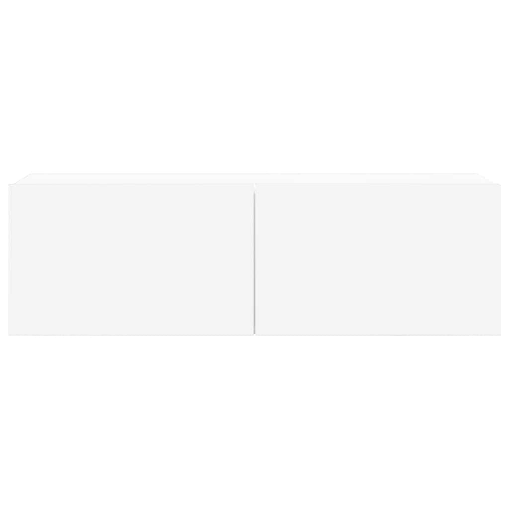 vidaXL Meuble TV, 8 pcs, Blanc, Bois d'ingénierie