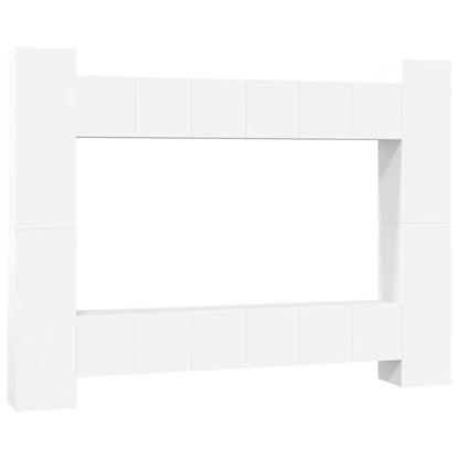 vidaXL Meuble TV 10 pièces Blanc Bois d'ingénierie
