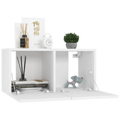 vidaXL Meuble TV 10 pièces Blanc Bois d'ingénierie
