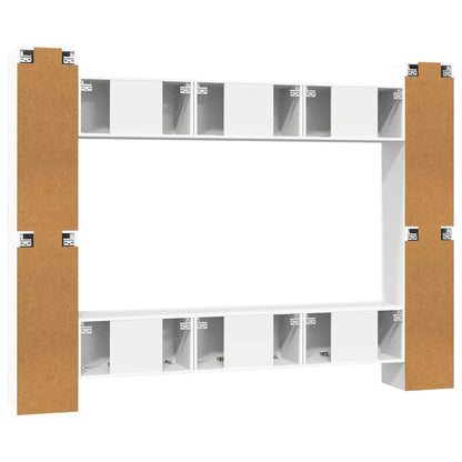 vidaXL Meuble TV 10 pièces Blanc Bois d'ingénierie