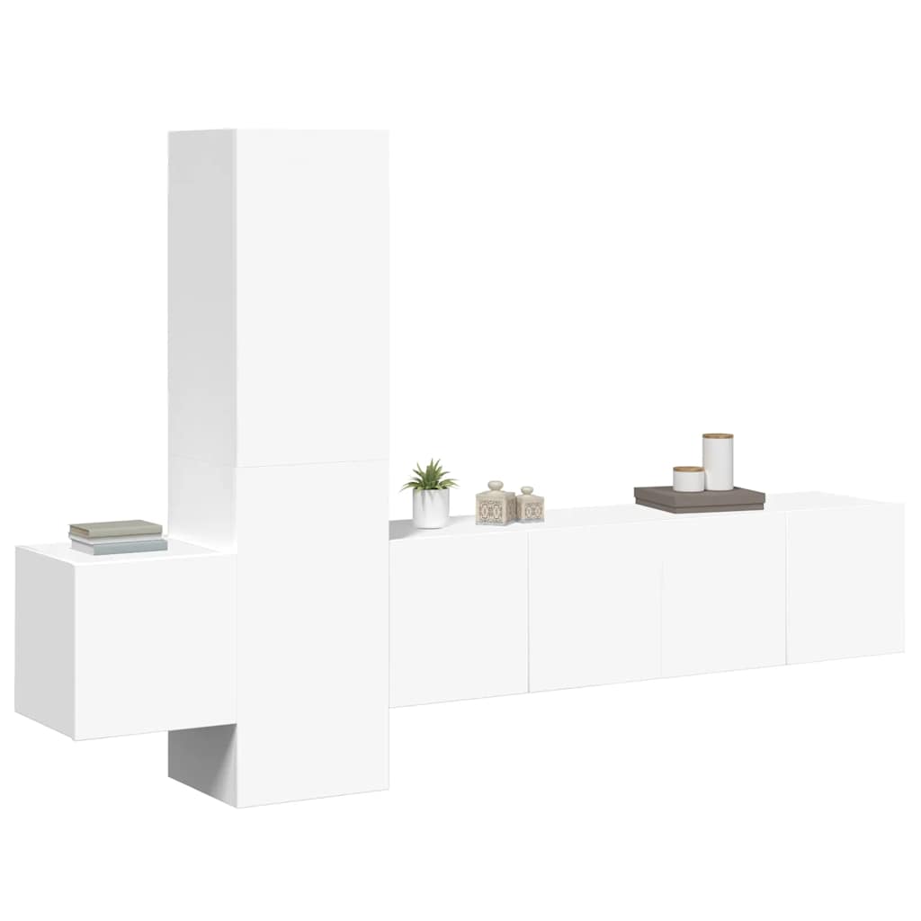 Ensemble de 5 meubles TV vidaXL blanc en bois d'ingénierie