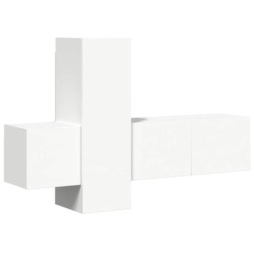 vidaXL Meuble TV 3 pièces Blanc Bois d'ingénierie