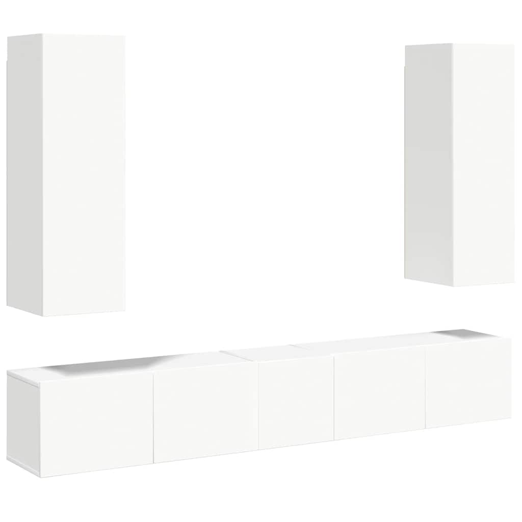 Ensemble de 5 meubles TV vidaXL blanc en bois d'ingénierie