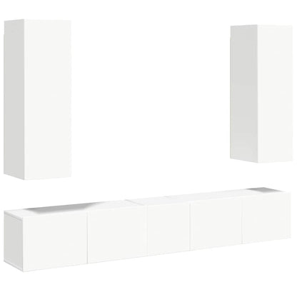 Ensemble de 5 meubles TV vidaXL blanc en bois d'ingénierie
