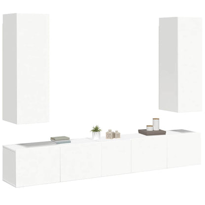 Ensemble de 5 meubles TV vidaXL blanc en bois d'ingénierie