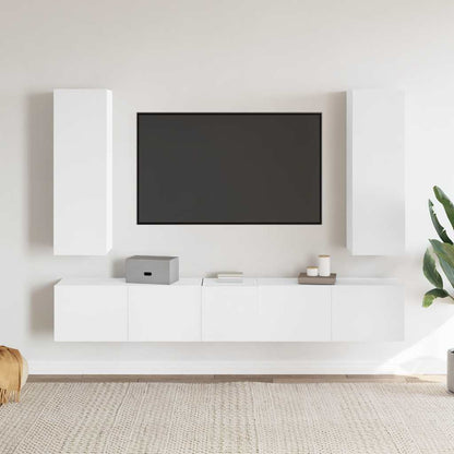 Ensemble de 5 meubles TV vidaXL blanc en bois d'ingénierie
