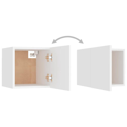 vidaXL Meuble TV 3 pièces Blanc Bois d'ingénierie