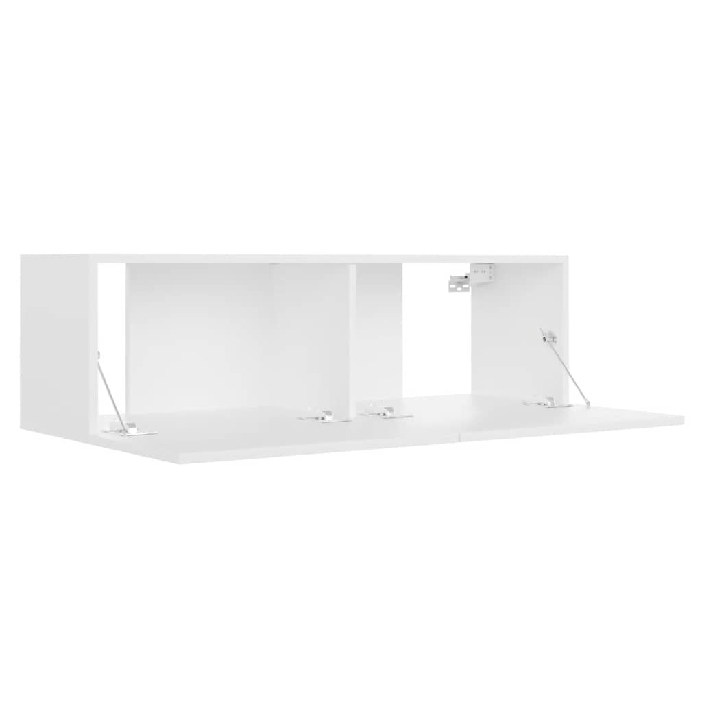 vidaXL Meuble TV 3 pièces Blanc Bois d'ingénierie