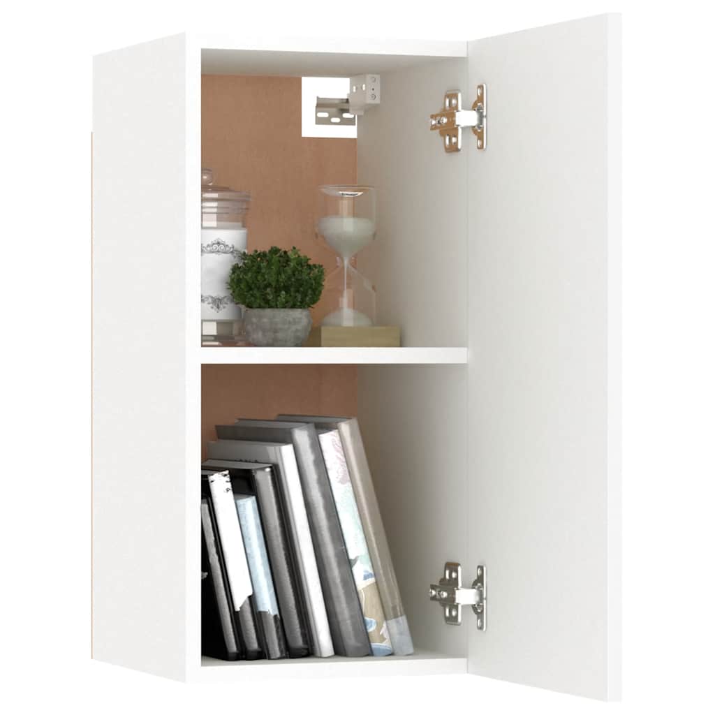 vidaXL Meuble TV 3 pièces Blanc Bois d'ingénierie