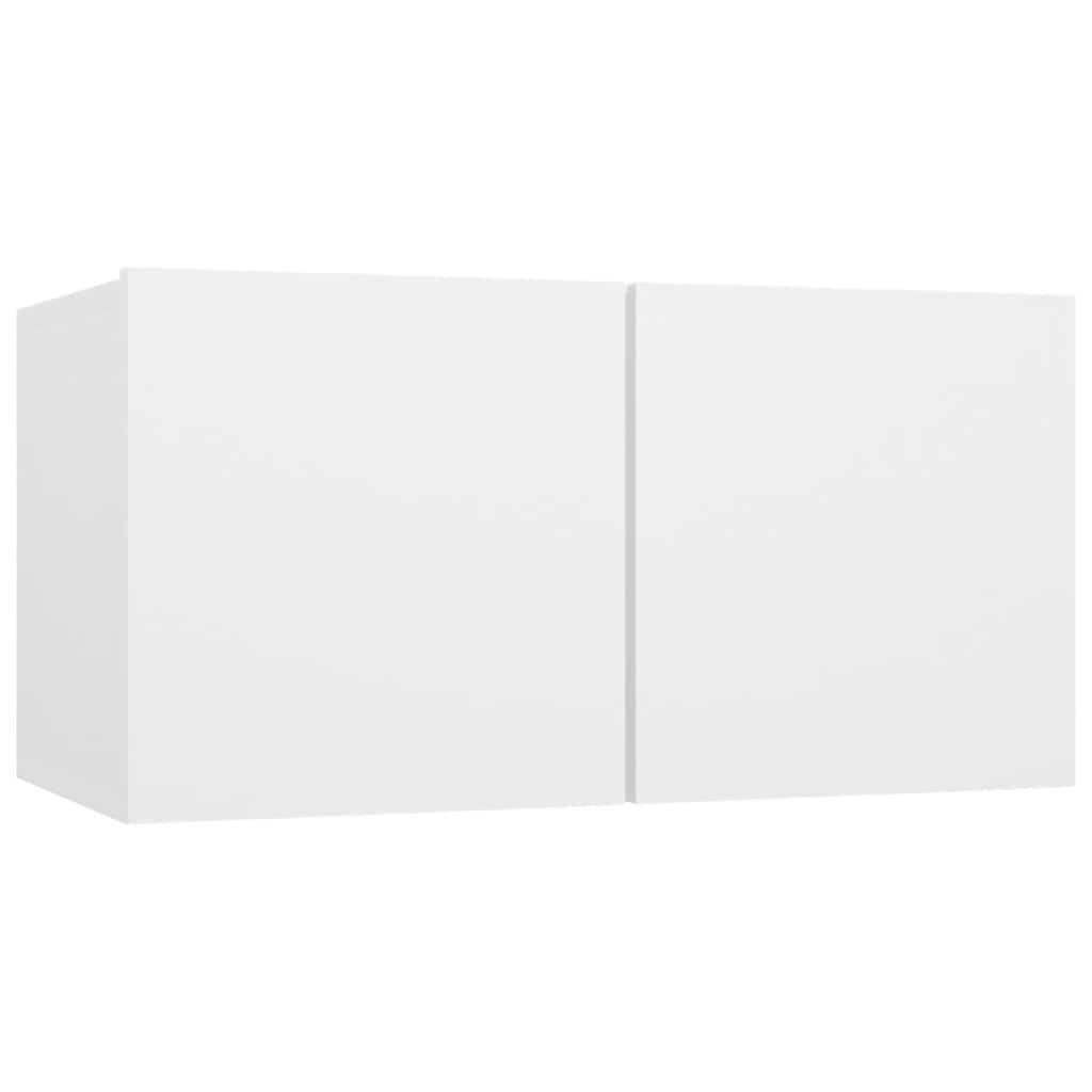 vidaXL Meuble TV 3 pièces Blanc Bois d'ingénierie