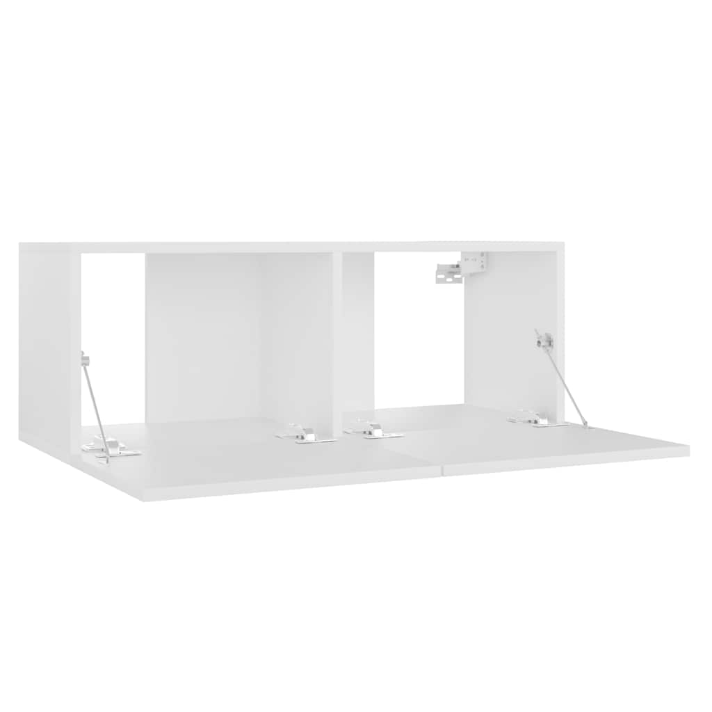 vidaXL Meuble TV 3 pièces Blanc Bois d'ingénierie