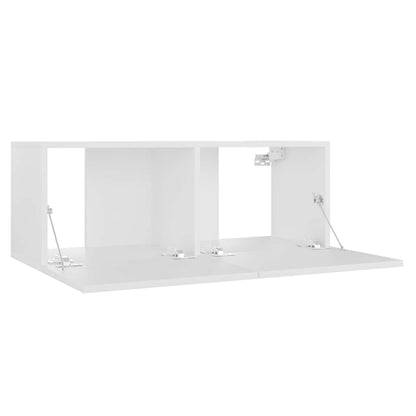 vidaXL Meuble TV 3 pièces Blanc Bois d'ingénierie