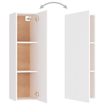 vidaXL Meuble TV 3 pièces Blanc Bois d'ingénierie